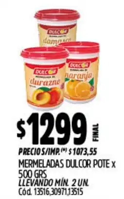 Supermercados Yaguar Dulcor mermeladas potes oferta