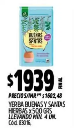 Supermercados Yaguar Buenas santas yerba oferta