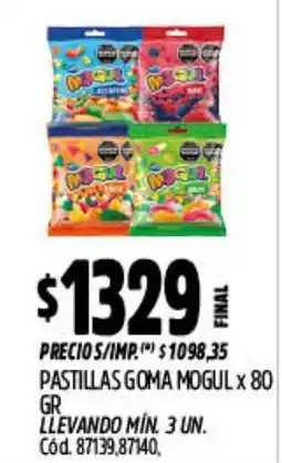 Supermercados Yaguar Mogul pastillas goma oferta