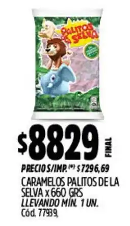 Supermercados Yaguar Caramelos palitos de la selva oferta