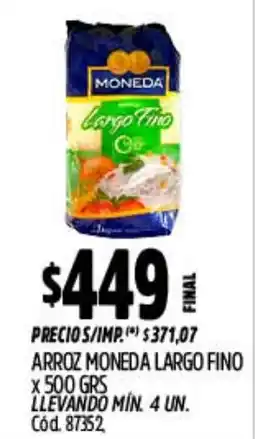 Supermercados Yaguar Moneda arroz largo fino oferta