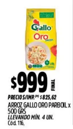 Supermercados Yaguar Gallo arroz gallo oro parboil oferta