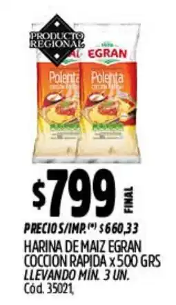 Supermercados Yaguar Egran harina de maiz oferta