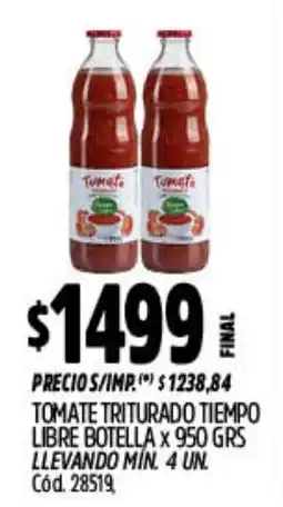 Supermercados Yaguar Tomate triturado tiempo libre oferta
