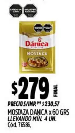 Supermercados Yaguar Dánica mostaza oferta