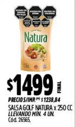 Supermercados Yaguar Natura salsa golf oferta