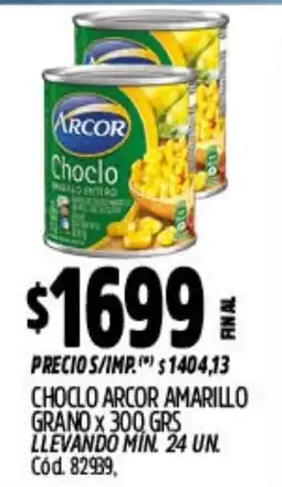Supermercados Yaguar Arcor choclo amarillo grano oferta