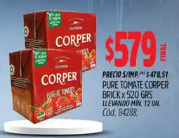 Supermercados Yaguar Corper pure de tomates oferta