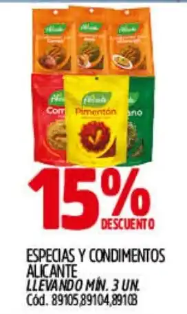 Supermercados Yaguar Alicante especias y condimentos oferta