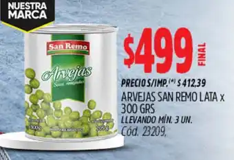 Supermercados Yaguar San remo arvejas oferta