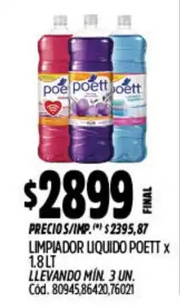 Supermercados Yaguar Poett limpiador liquido oferta