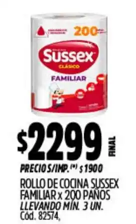 Supermercados Yaguar Sussex rollo de cocina familiar oferta