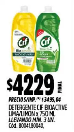 Supermercados Yaguar Cif detergente bioactive oferta