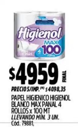 Supermercados Yaguar Higienol papel higienico higienol blanco max panal 4 oferta