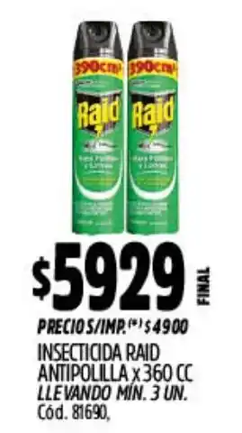 Supermercados Yaguar Raid insecticida antipolilla oferta