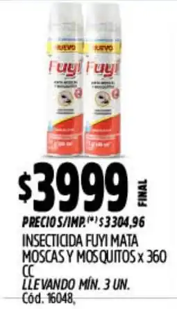 Supermercados Yaguar Fuyi insecticida mata moscas y mosquitos oferta