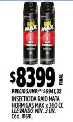 Supermercados Yaguar Raid insecticida mata hormigas oferta