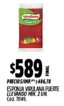 Supermercados Yaguar Virulana esponja fuerte oferta