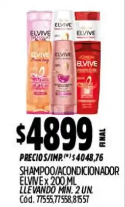 Supermercados Yaguar Elvive shampoo acondicionador oferta