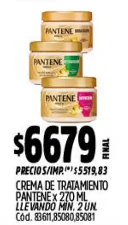 Supermercados Yaguar Pantene crema de tratamiento oferta