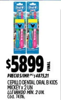 Supermercados Yaguar Oral B cepillo dental kids mickey oferta