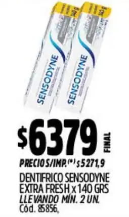 Supermercados Yaguar Sensodyne dentífrico extra fresh oferta