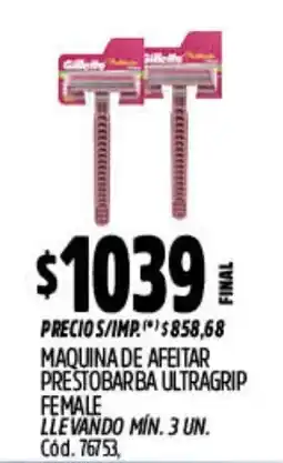 Supermercados Yaguar Gillette maquina de afeitar prestobarba ultragrip female oferta