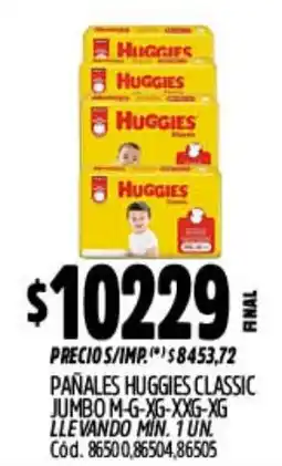Supermercados Yaguar Huggies pañales classic oferta