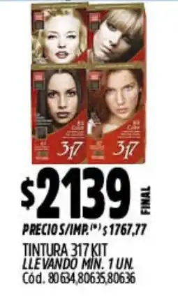 Supermercados Yaguar 317 tintura kit oferta