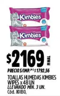 Supermercados Yaguar Kimbies toallas humedas oferta