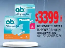 Supermercados Yaguar O.b. tampones siempre libre oferta