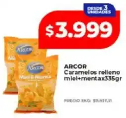 Supermayorista Vital Arcor caramelos relleno miel+menta oferta
