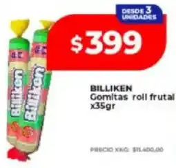 Supermayorista Vital Billiken gomitas roll frutal oferta