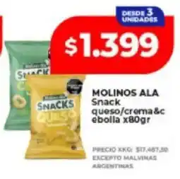 Supermayorista Vital Molinos ala snack queso/crema&c ebolla oferta