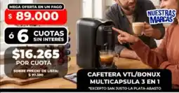 Supermayorista Vital Cafetera vtl/bonux multicapsula 3 en 1 oferta