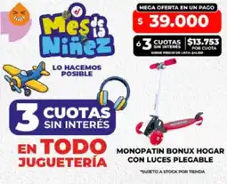 Supermayorista Vital Monopatin bonux hogar con luces plegable oferta