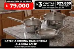 Supermayorista Vital Tramontina batería cocina allegra a/i 3p oferta