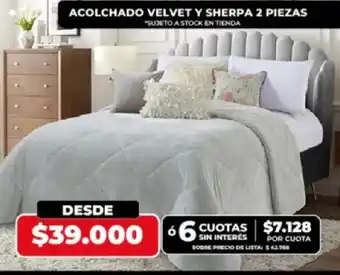 Supermayorista Vital Acolchado velvet y sherpa 2 piezas oferta