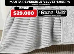 Supermayorista Vital Manta reversible velvet-sherpa oferta