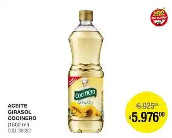 Cocinero aceite girasol