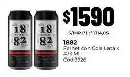 Diarco 1882 - fernet con cola lata x 473 ml. cód:9926 oferta