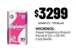 Diarco Papel higi00enico export panal 6 un. x 30 mt. c00d:26456 oferta