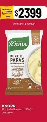 Diarco Knorr - puré de papas x 125 gr. cod:42546 oferta