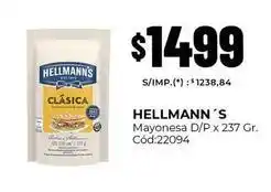 Diarco Hellmann's - mayonesa d/p x 237 gr. cód:22094 oferta