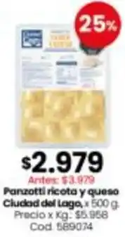 Coto Ciudad del lago - panzotti ricotta y queso oferta