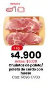 Coto Chuletas de paleta/paleta de cerdo con hueso cod: 17696-17700 oferta
