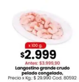 Coto Langostino grande crudo pelado congelado oferta