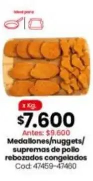 Coto Medallones/nuggets/supremas de pollo rebozados congelados cod: 47459-47460 oferta