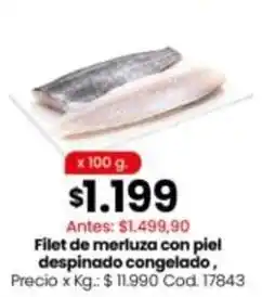 Coto Filet de merluza con piel despinado congelado, cod. 17843 oferta