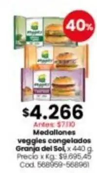 Coto Granja del sol - medallones veggies congelados oferta